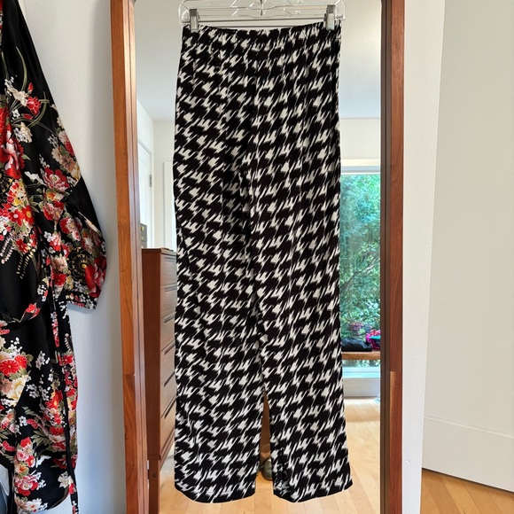 Anine Bing Aiden Mid-rise Wide Leg Trousers Houndstooth - Picture 4 of 7